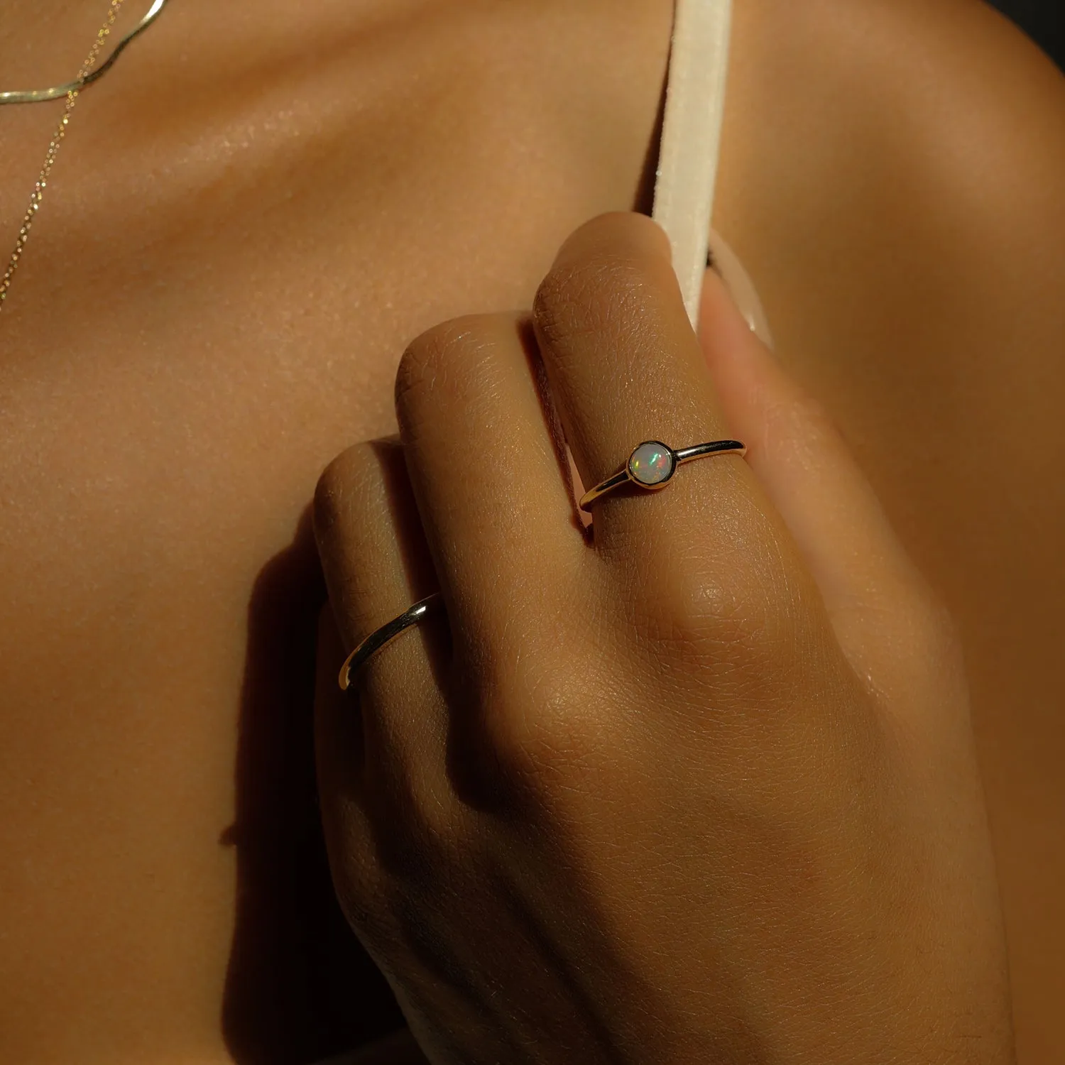 10k Gold Opal Cabochon Ring