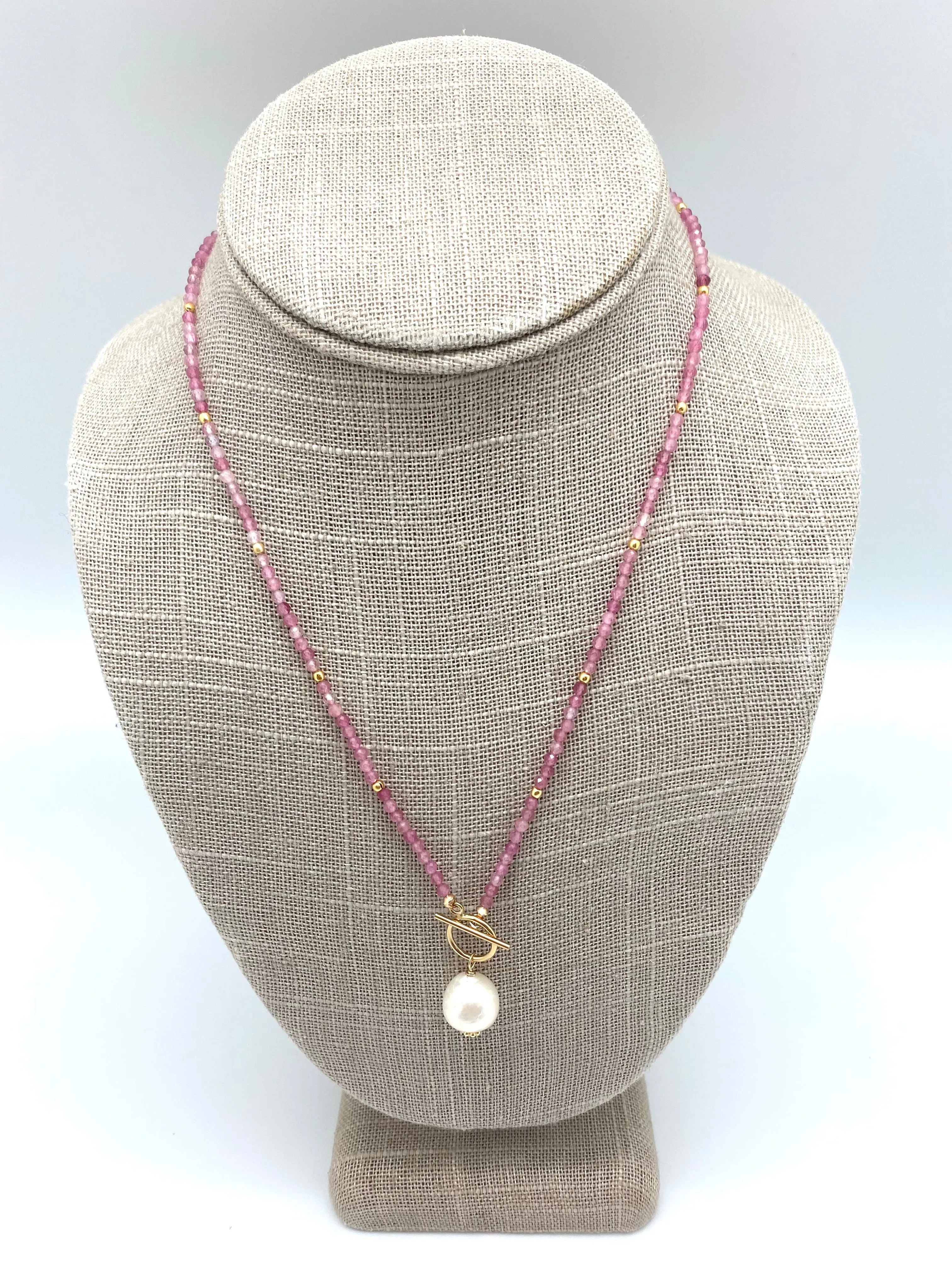 Carol Necklace gem - pink tourmaline