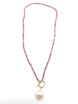 Carol Necklace gem - pink tourmaline