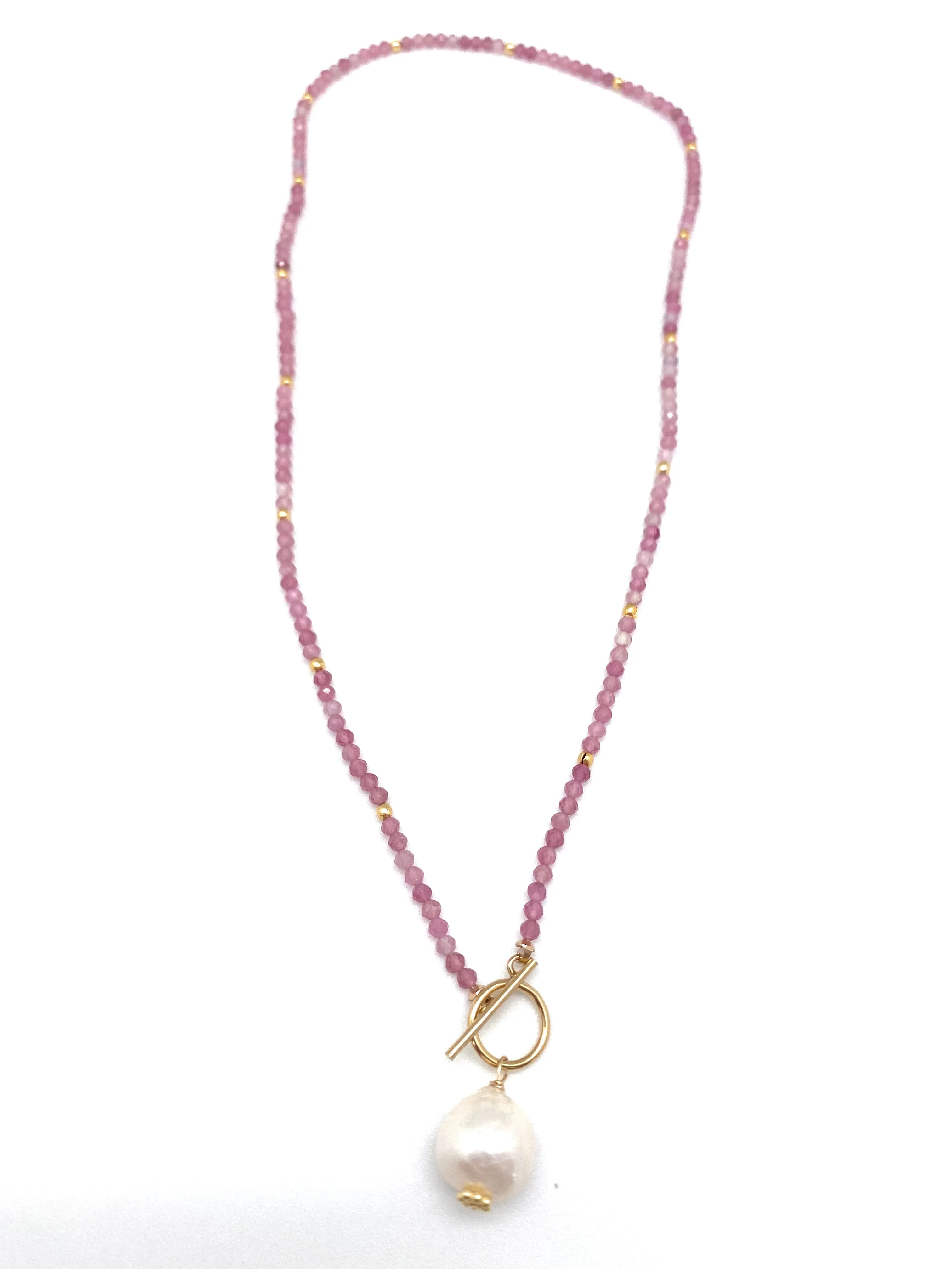 Carol Necklace gem - pink tourmaline