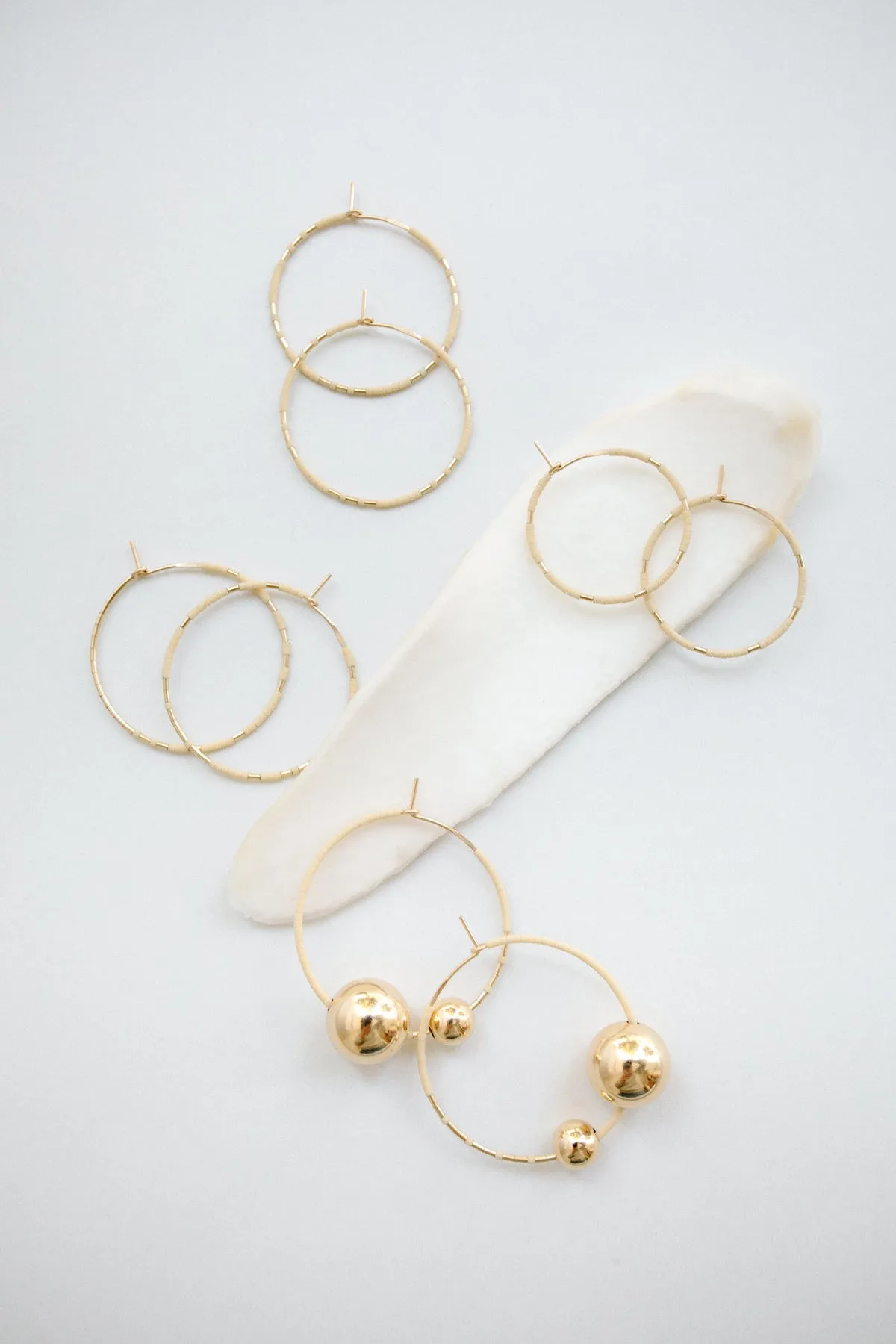 Chaldene Earrings, Oyster