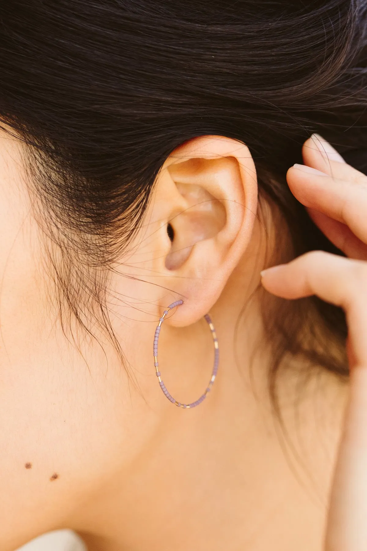 Chaldene Earrings, Oyster