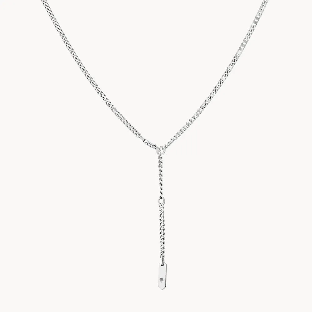 Classic Curb Chain Necklace in Silver