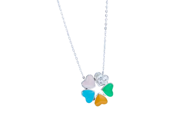 Colourful Enamel Clover Necklace