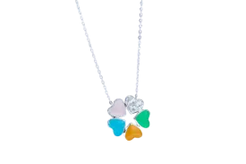 Colourful Enamel Clover Necklace