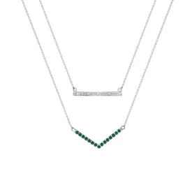 Created Emerald and Diamond Layer Necklace