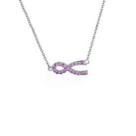 Created Pink Sapphire Necklace in Sterling Silver