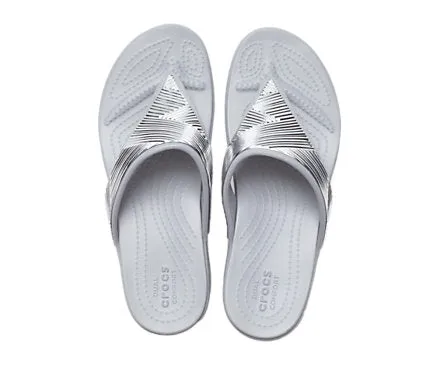 Crocs Womens Monterey Metallic Wedge - Silver