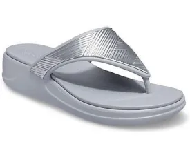 Crocs Womens Monterey Metallic Wedge - Silver