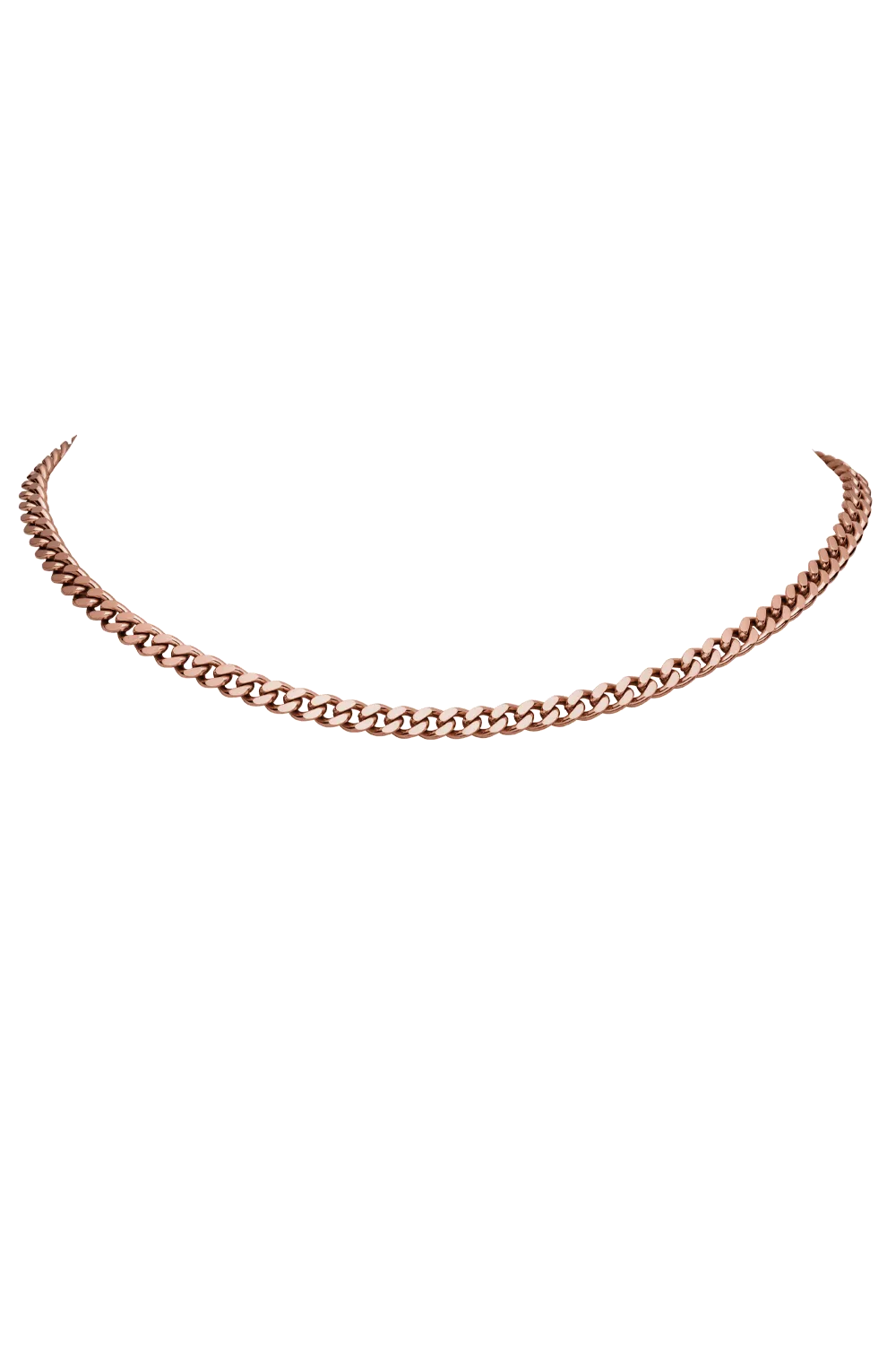 Curb Necklace 14K Rose Gold Plated