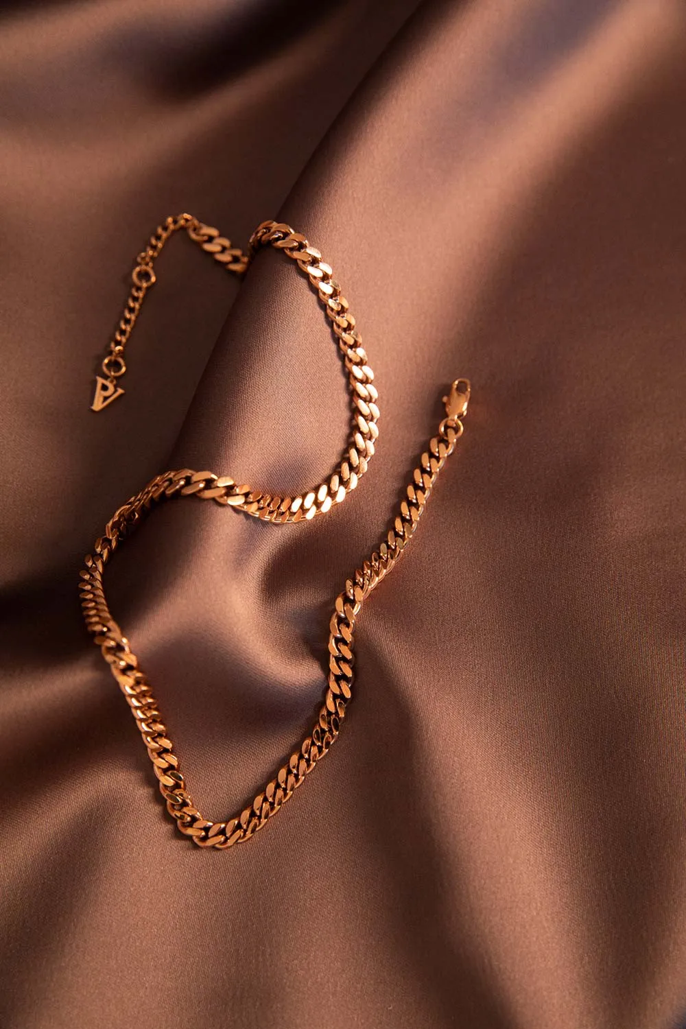Curb Necklace 14K Rose Gold Plated