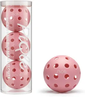 Cute Pink Pickleball Balls 3-Pack, 40 Hole Outdoor Pickleball Balls