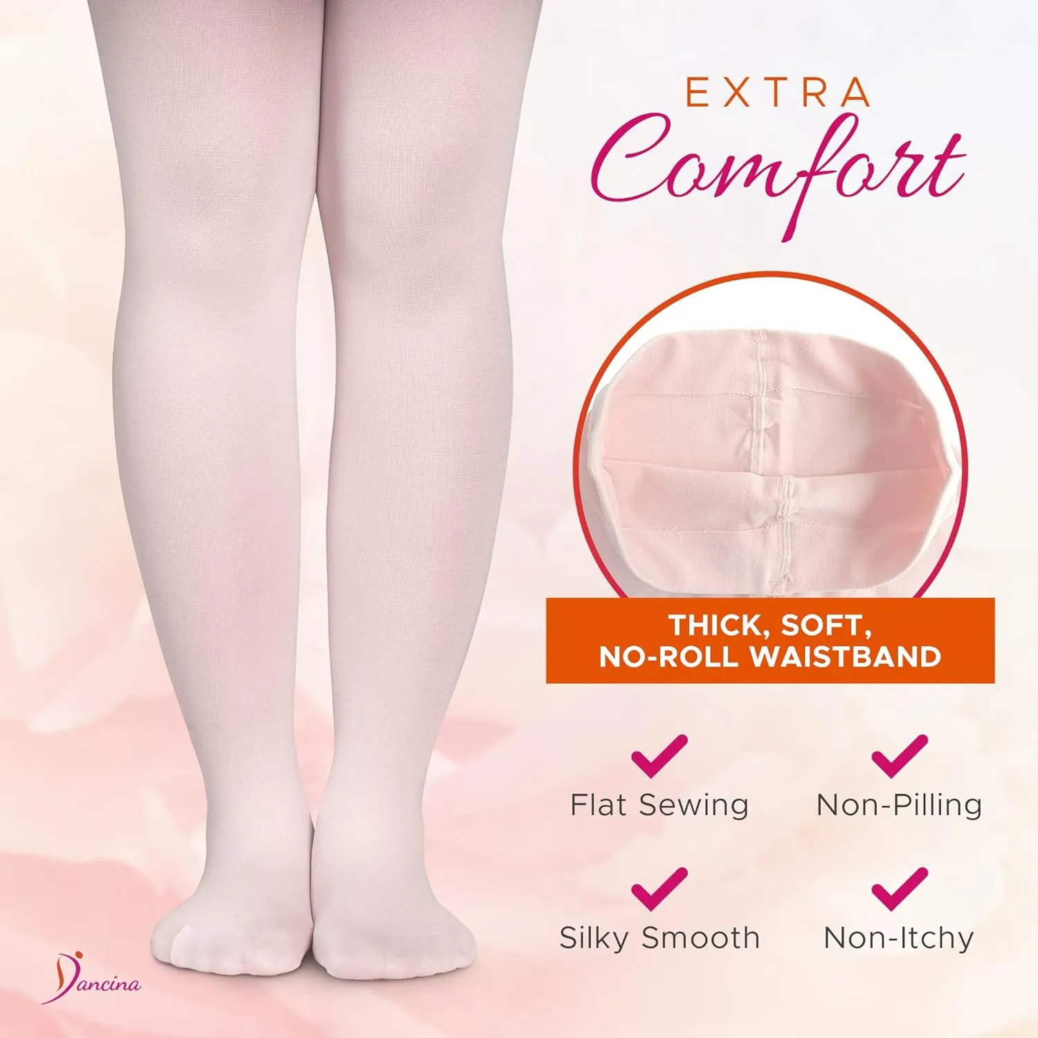 Dancina Ballet Dance Tights Footed - Ultra-soft Pro Excellent Hold&Stretch (Toddler/Girls)