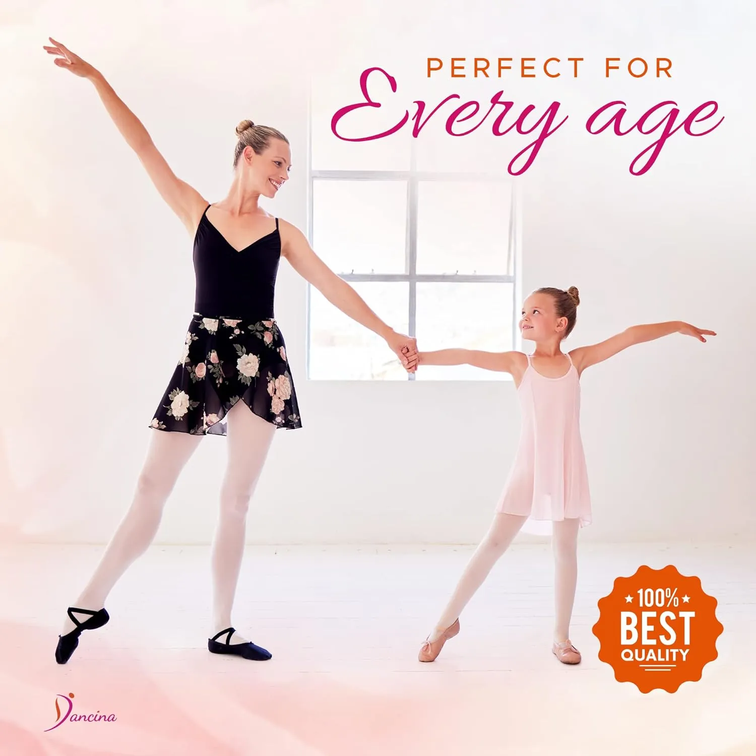 Dancina Ballet Dance Tights Footed - Ultra-soft Pro Excellent Hold&Stretch (Toddler/Girls)