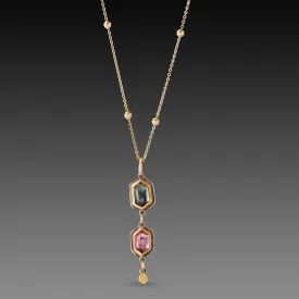 Delicate Pink & Blue Spinel Necklace