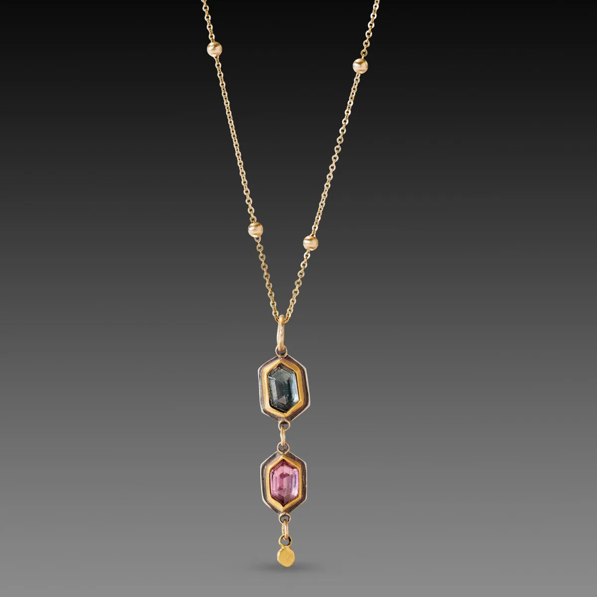 Delicate Pink & Blue Spinel Necklace