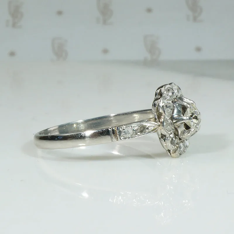 Delightful Old Mine & Rose Cut Diamond Platinum Ring