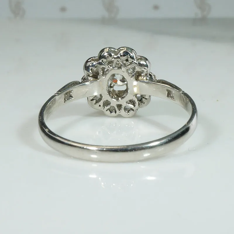 Delightful Old Mine & Rose Cut Diamond Platinum Ring