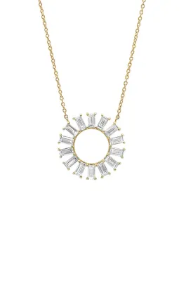 Diamond Baguette Color Wheel Necklace