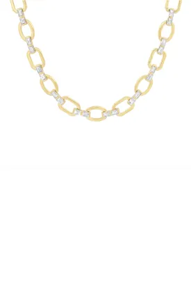 Diamond Baguette Flat Link Necklace