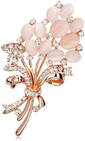 Diamond Flower Brooches for Women Vintage Rhinestone Flower Brooches Pin Fashion Garment Accessories Birthday Gift Brooches for Women Jewelry Gift