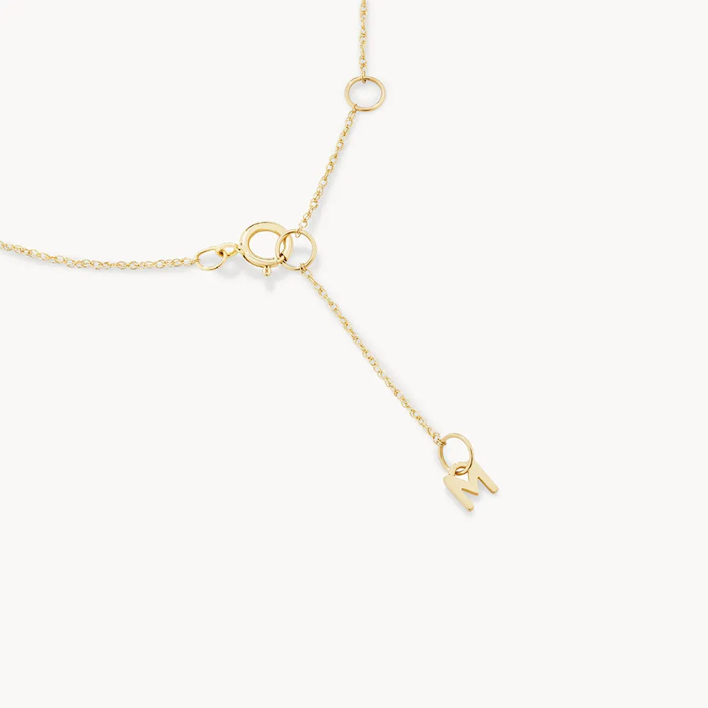 Diamond Letter E Necklace in 10k Gold