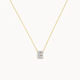 Diamond Letter E Necklace in 10k Gold
