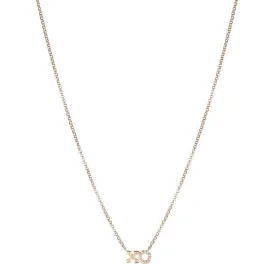 Diamond Pavé XO Necklace, 14k