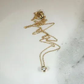 Diamond Solitaire in Gold Bezel Pendant by 720