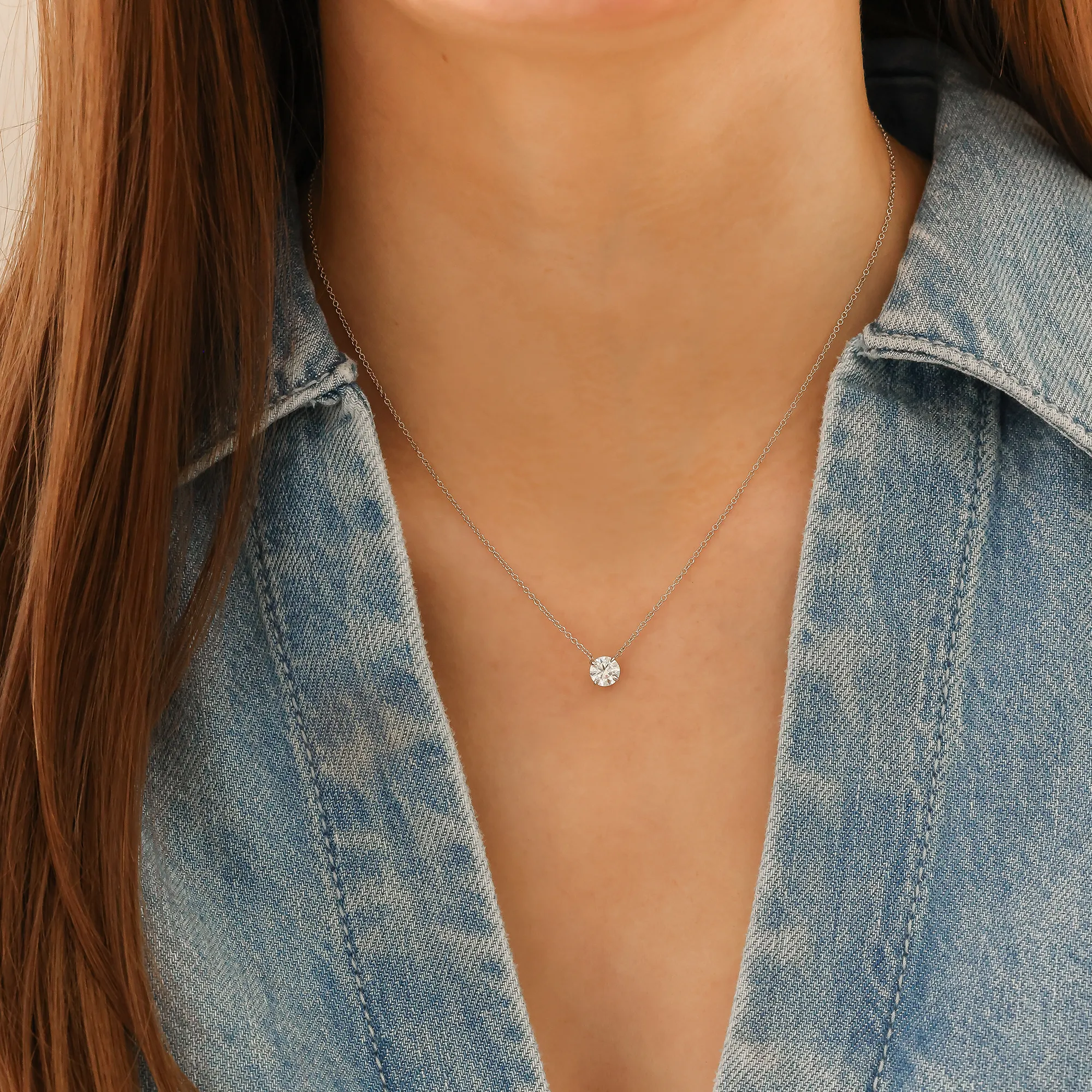 DRD 0.75 ct. Round Diamond Solitaire Necklace