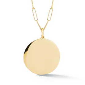 DRD Paperclip Disc Charm Necklace