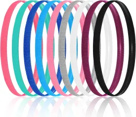 Elastic Headbands for Women, 9 Pcs Multicolor Thin Headbands Non-Slip Stretchy Sports Athletic Hair Bands for Women Men Running Jogging Yoga Workout Gym (9 Colors)