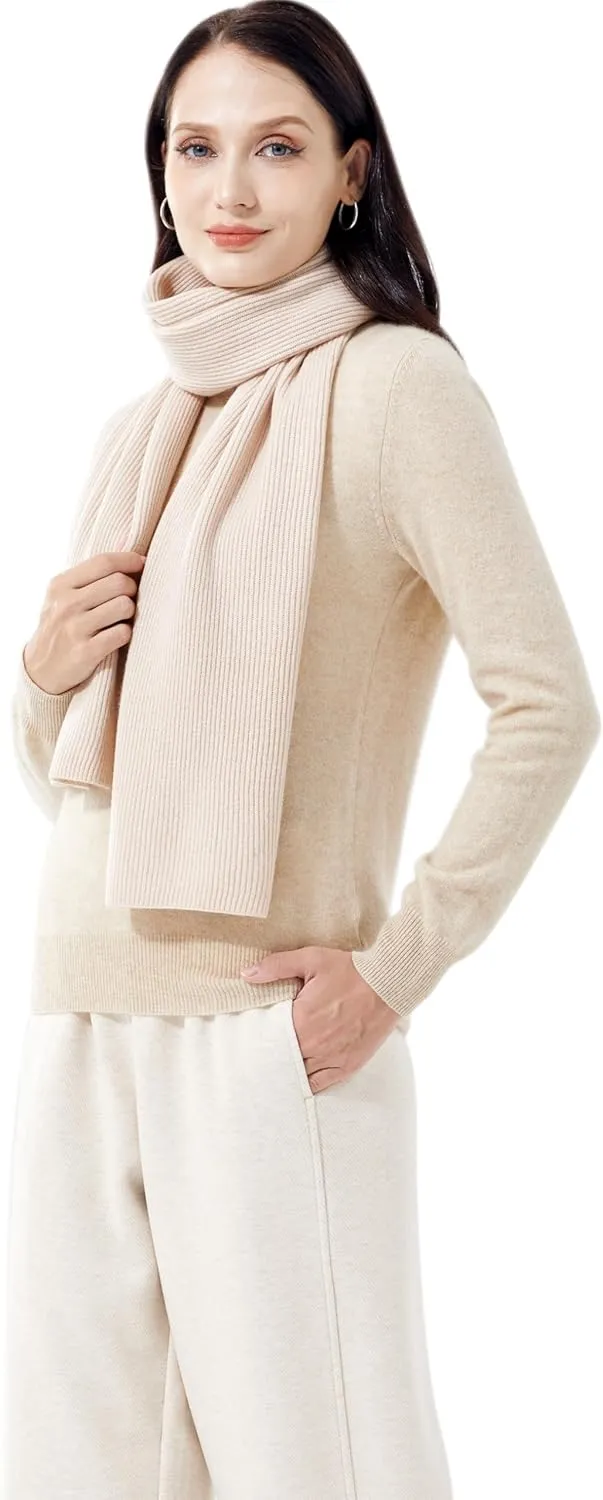 Elegant 100% Cashmere Scarf for Women Luxury Warm Scarves with Gift Box