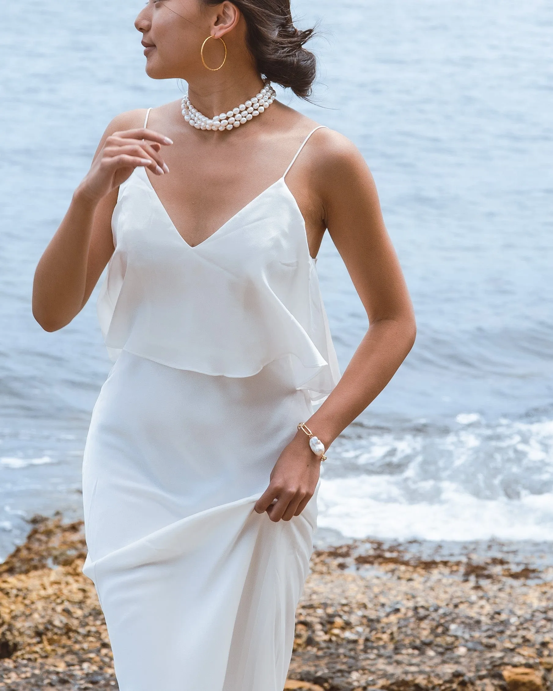 Elisse 3 Row Pearl Choker