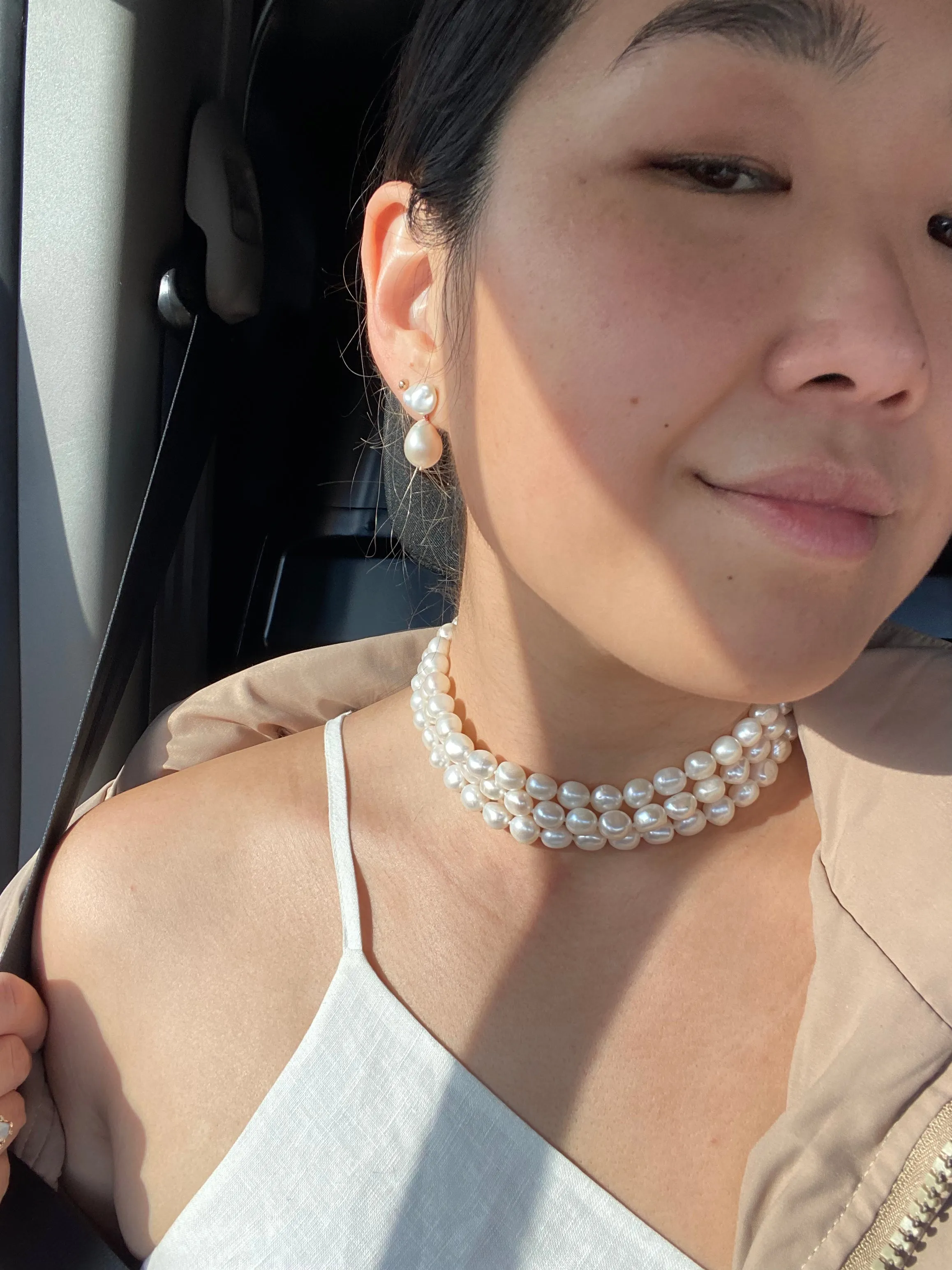 Elisse 3 Row Pearl Choker