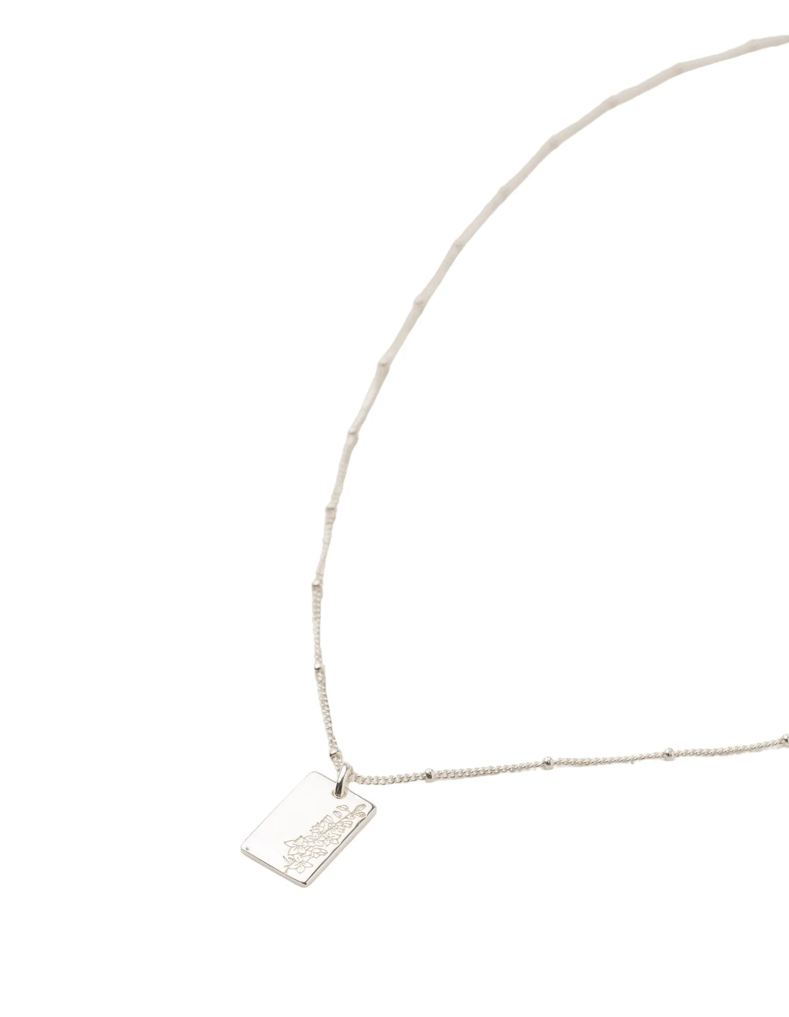 Elly Lou July Flower Necklace - Silver