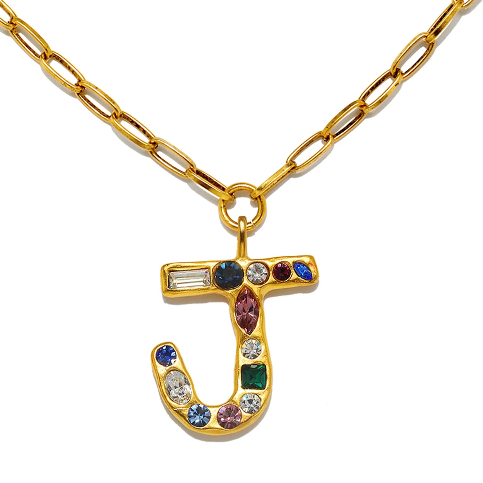 Emilie Gem Initial Necklace