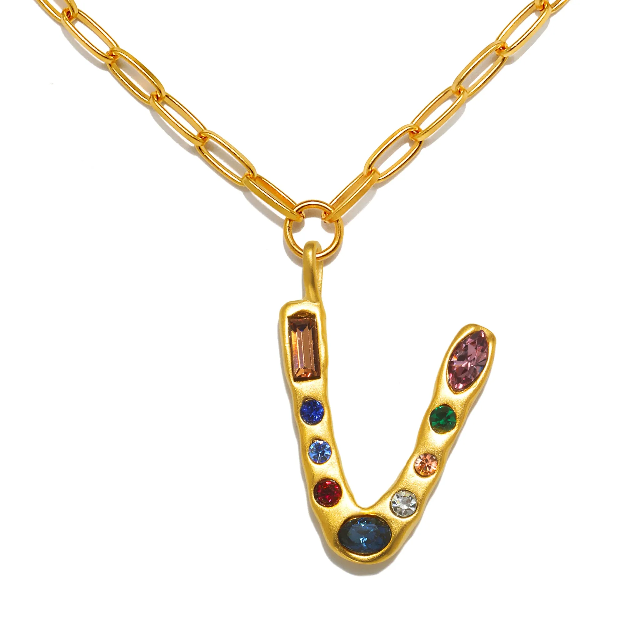 Emilie Gem Initial Necklace