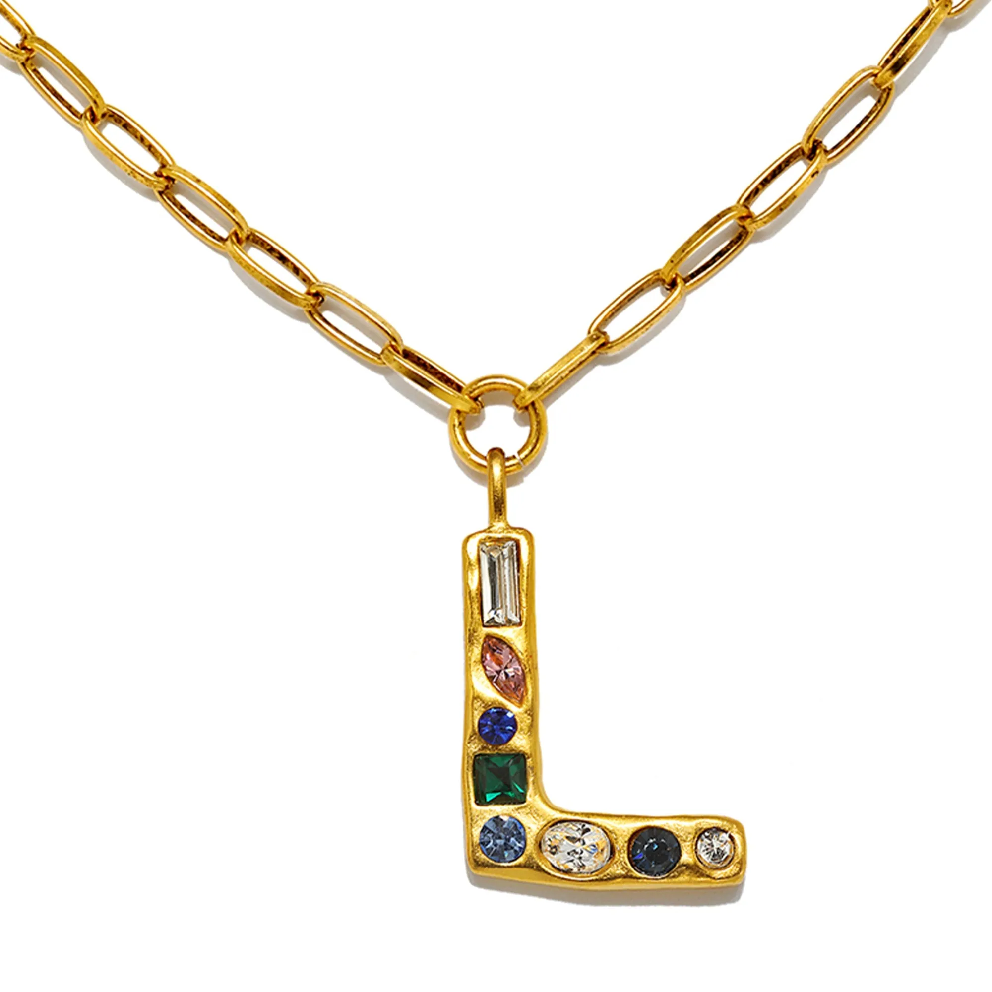 Emilie Gem Initial Necklace