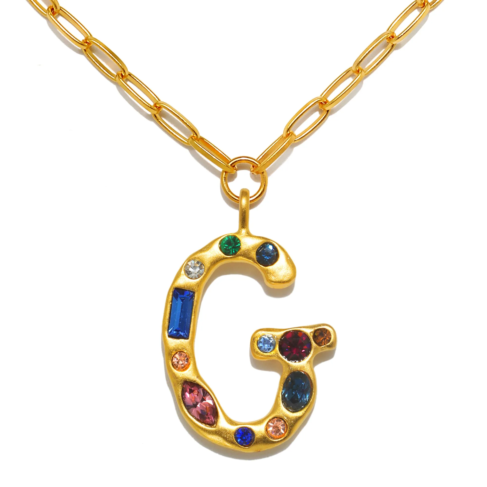 Emilie Gem Initial Necklace
