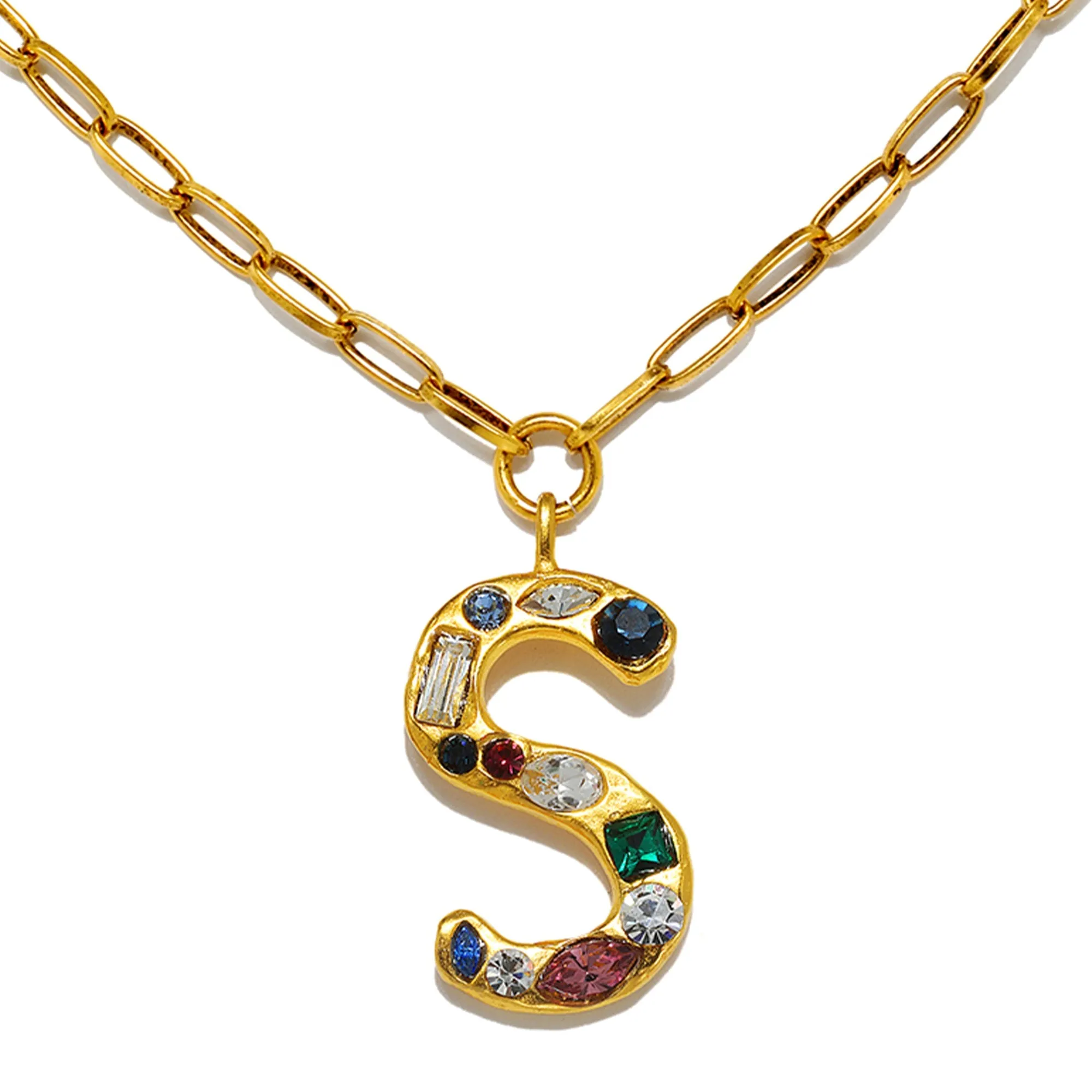 Emilie Gem Initial Necklace