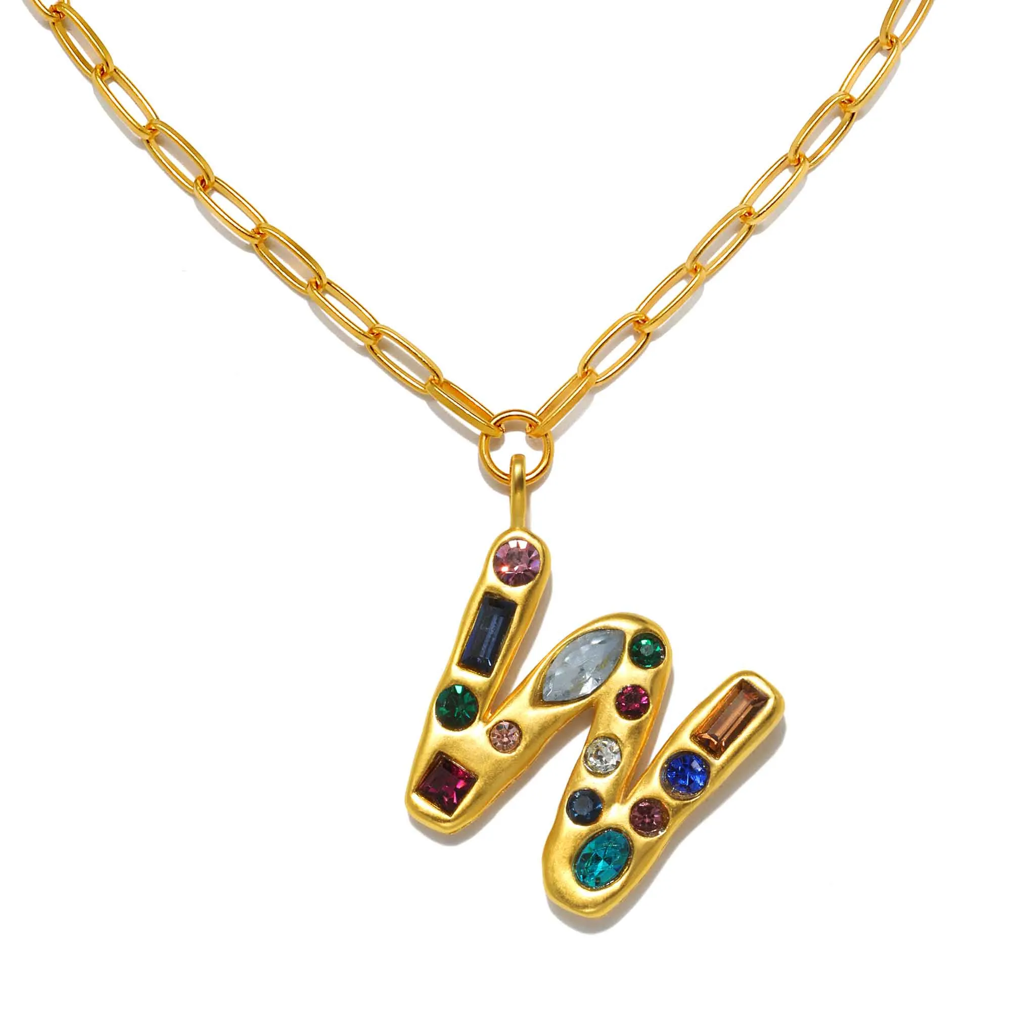 Emilie Gem Initial Necklace
