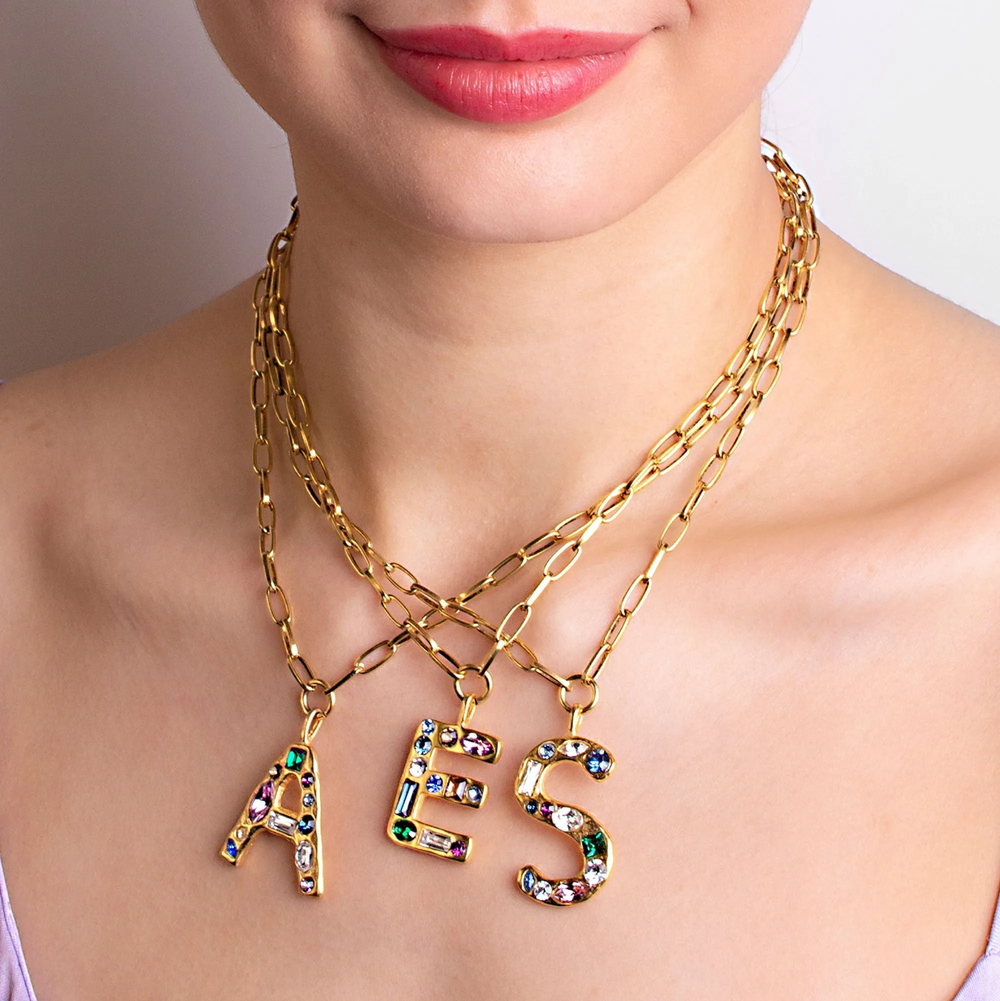 Emilie Gem Initial Necklace