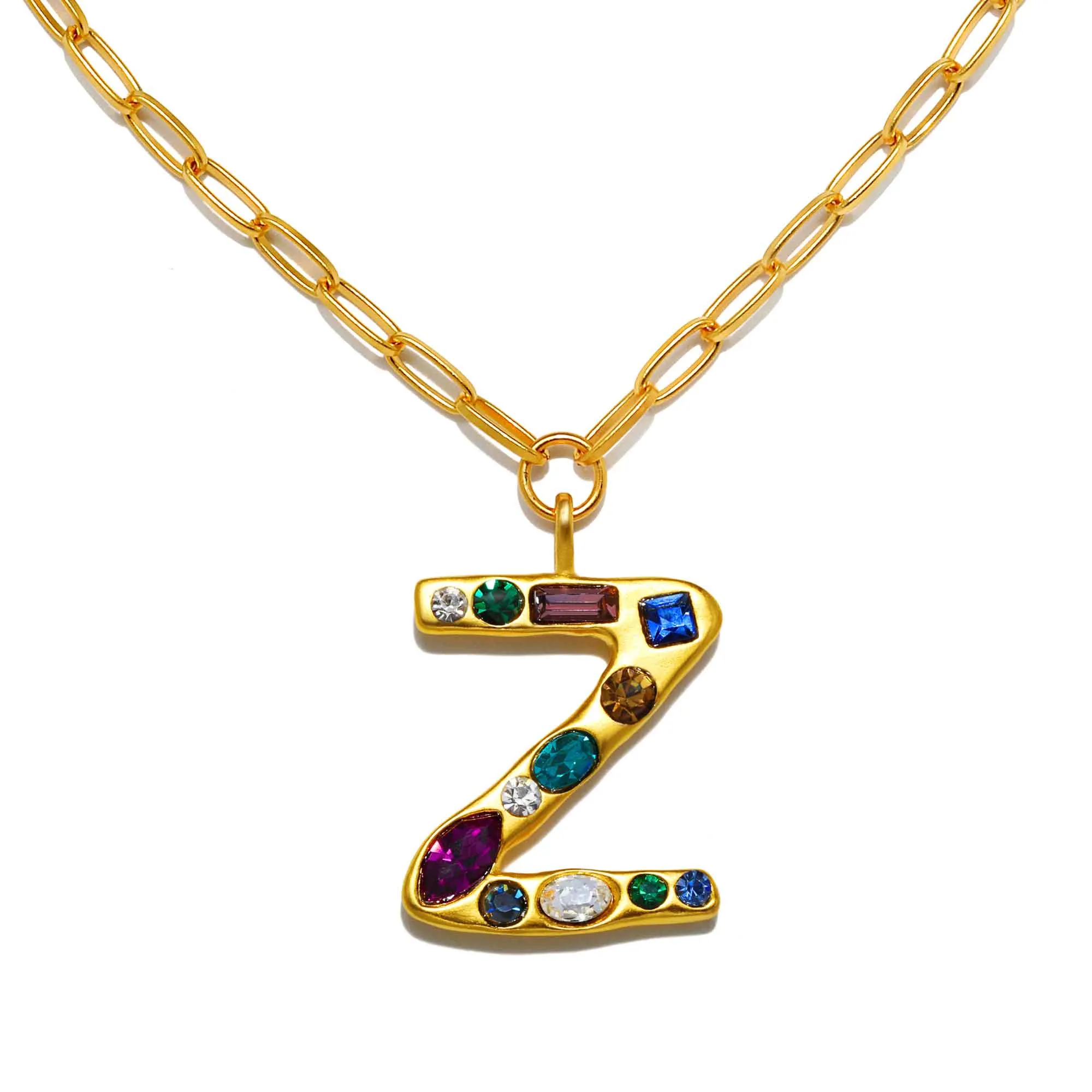 Emilie Gem Initial Necklace