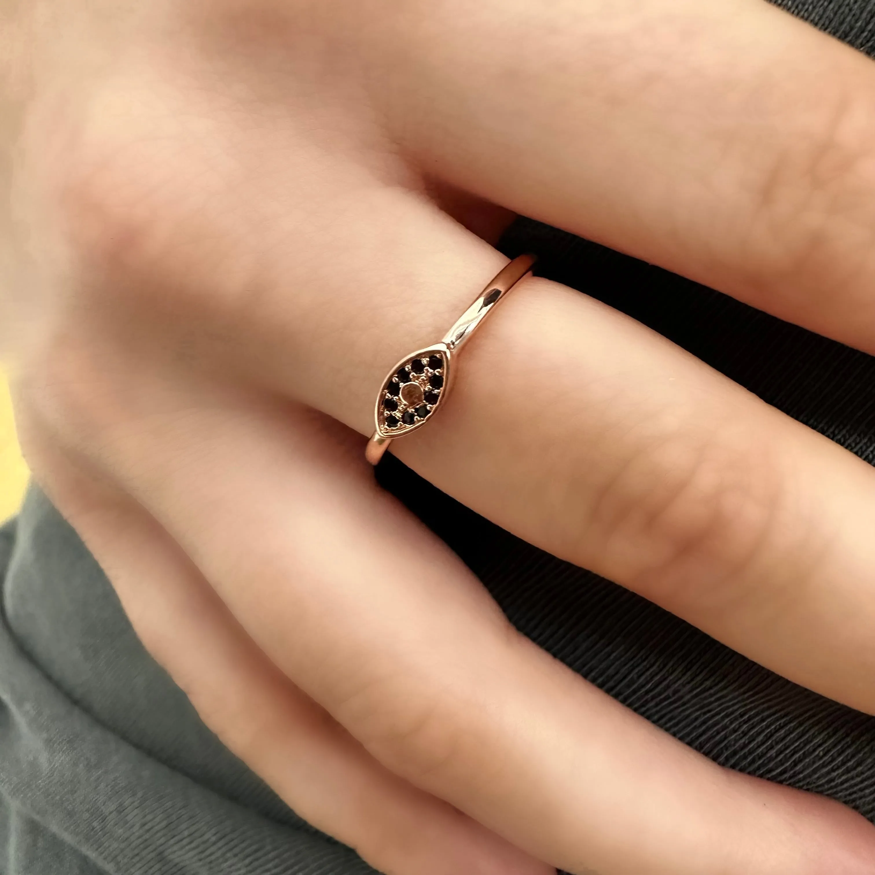 Evil Eye Rose Gold Ring