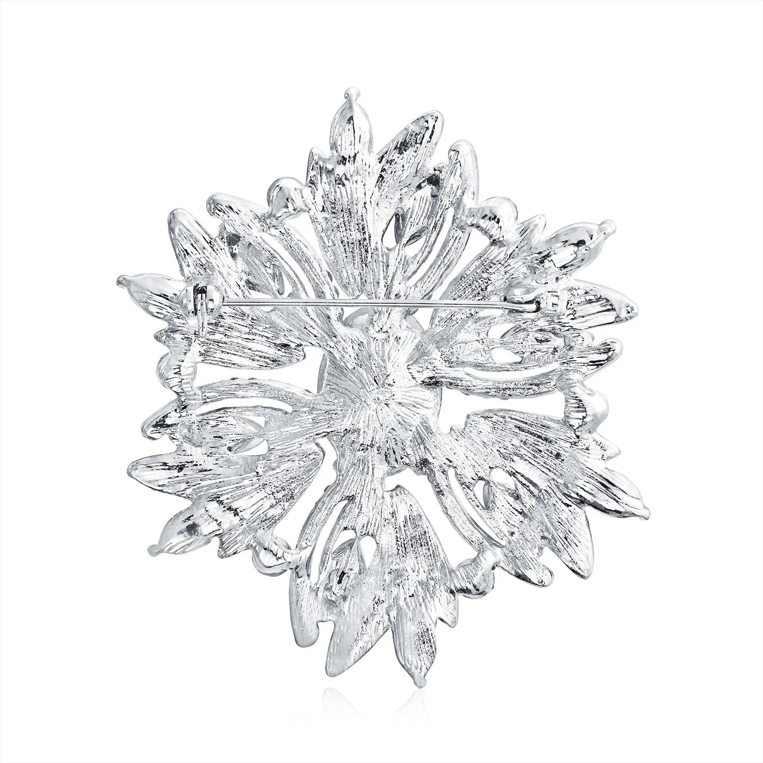 Fashion Large Statement Vintage Style Simulated Gemstone Crystal Scarf Flower Art Deco Brooch Pin For Women