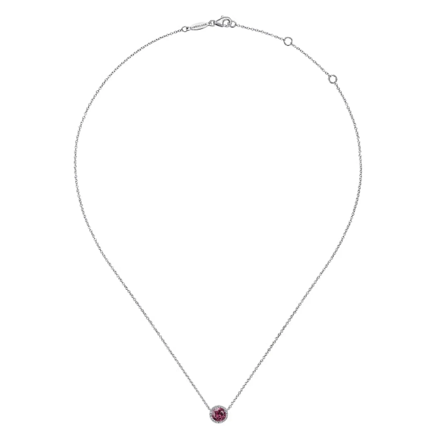 Gabriel & Co. Gemstone & Diamond Halo Pendant