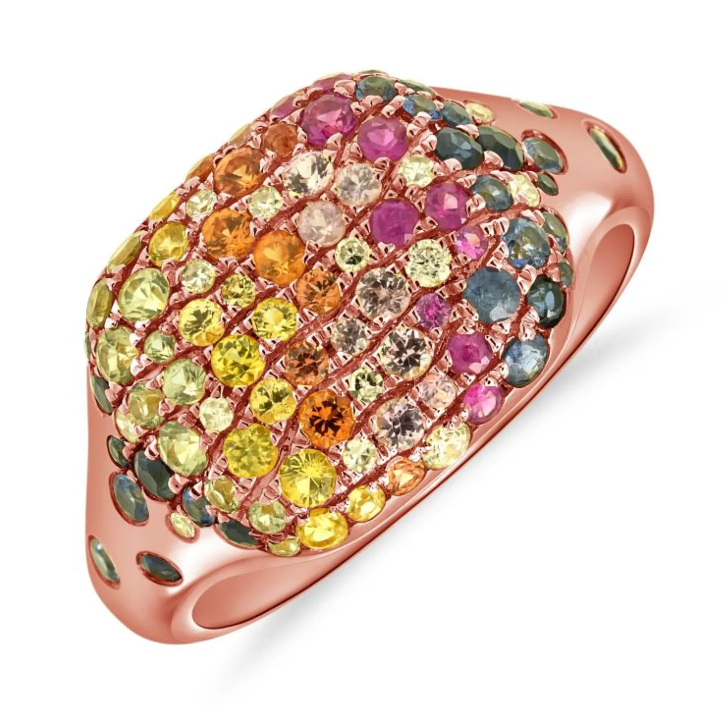 Gemstones Confetti Signet Ring