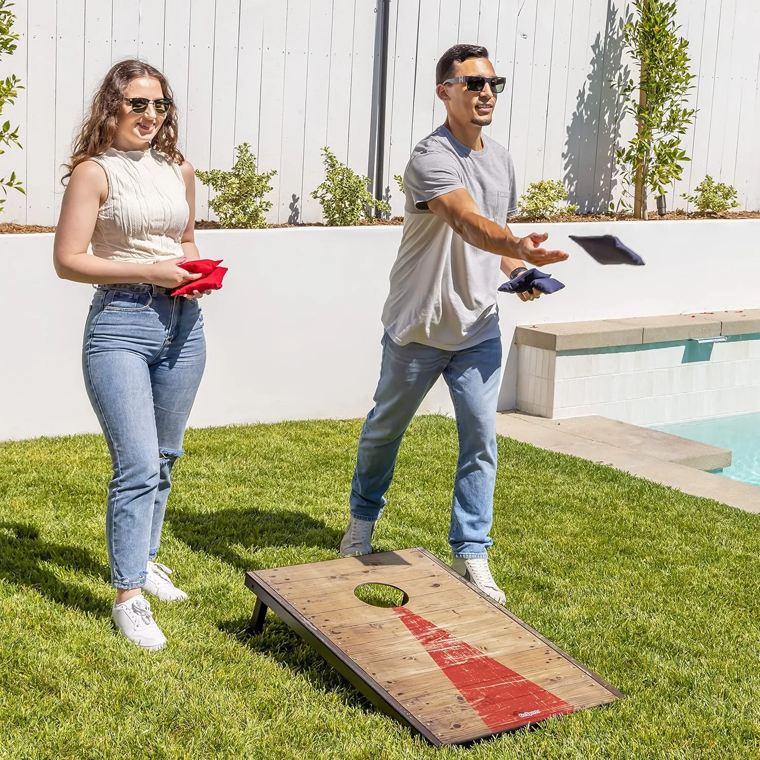 GoSports Portable Cornhole Sets, 8 Styles  Choose 4 x 2 ft or 3 x 2 ft - Boards Include 8 Bean Bags, Travel Case, and Game Rules