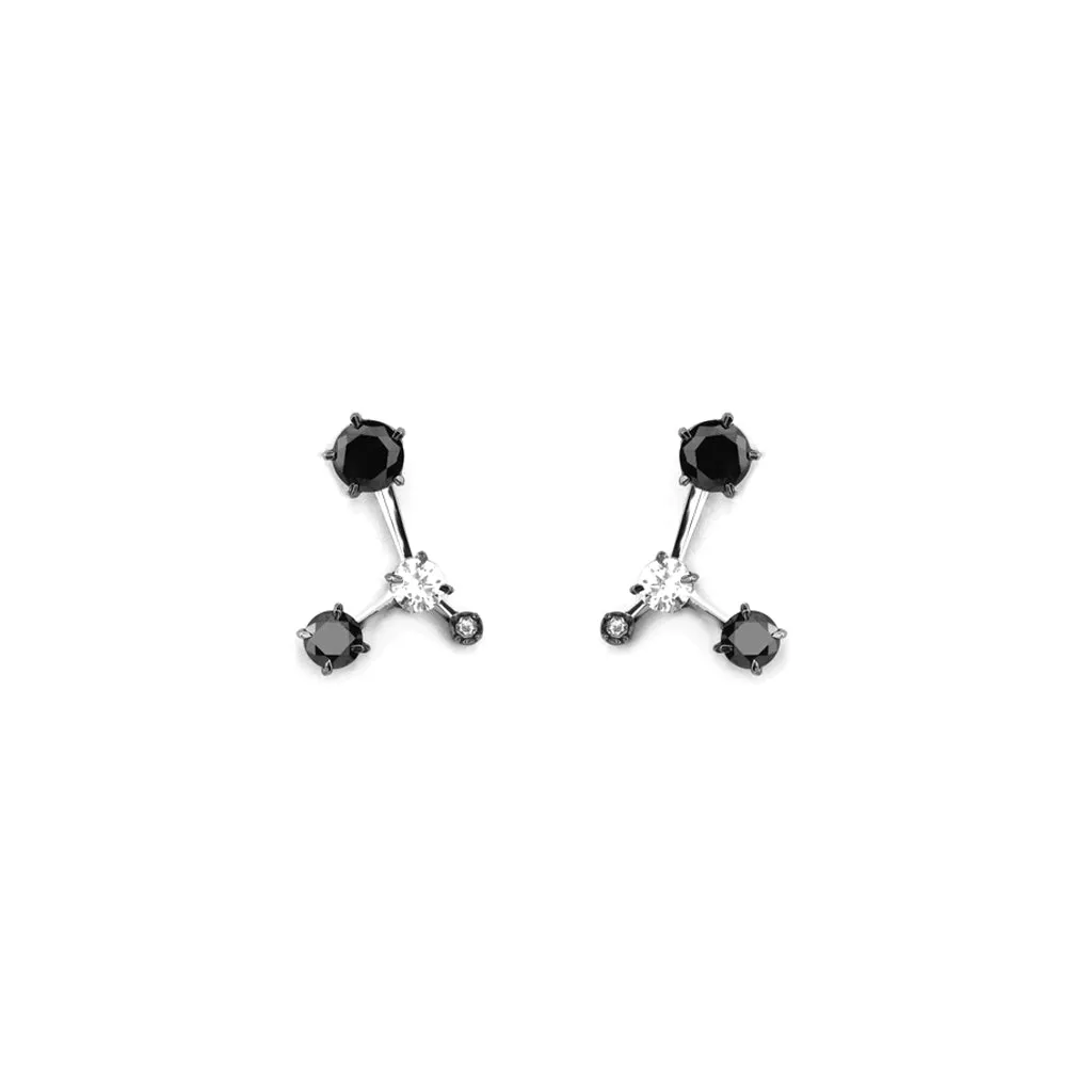 Grand Gems (S) Earrings [Black gems]
